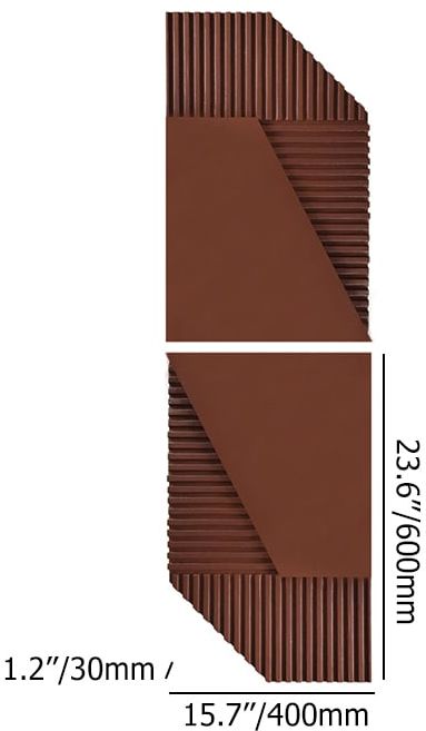 HMR - 23.6" x 15.7" 2-Pieces Modern Geometric Abstract Wood Wall Decor Art Print Brown