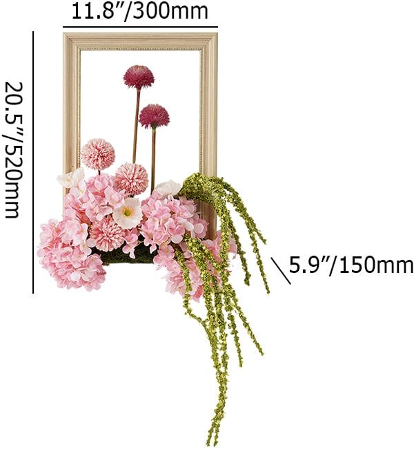 HMR - Pink Fake Flower Arrangements Wall Hanging Decoration Artificial Silk Flower