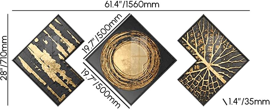 HMR - 3-Piece Modern Look Interior Decor Abstract Wall Art Set
