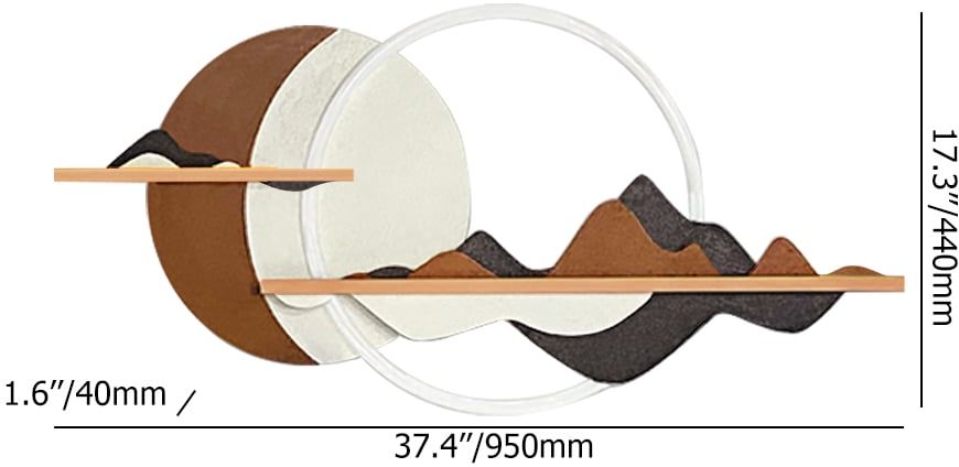 HMR - 3D Abstract Mountain Wall Decor Modern Geometric Round Painting Art Living Room Bedroom