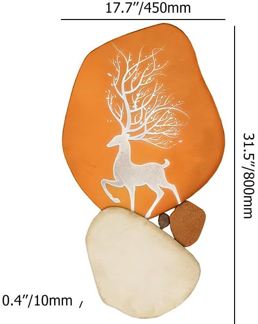 HMR - Modern Wooden Deer Wall Decor Irregular Abstract Elk Painting Art Living Room Bedroom