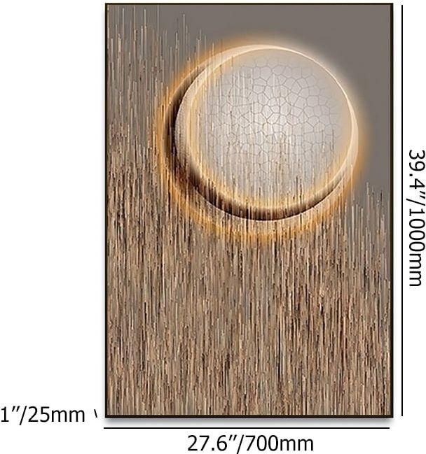 HMR - Abstract Round Moon Wall Decor Modern Geometric Painting Art Canvas Prints with Frame