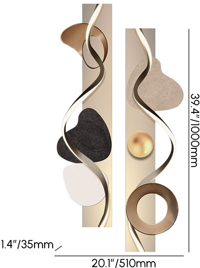 HMR - 39.4" Modern Abstract Geometric Multi-color Acrylic Wall Art with LED Backlighting