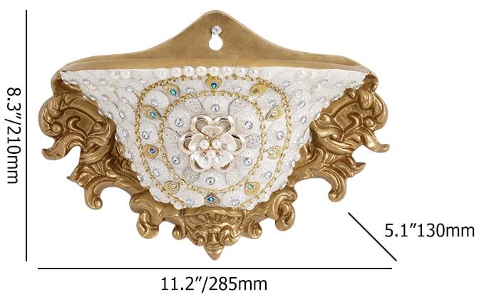 HMR - Shinely 11.2" European Retro Resin Wall Mount Flower Vase Decor Art Living Dining Room