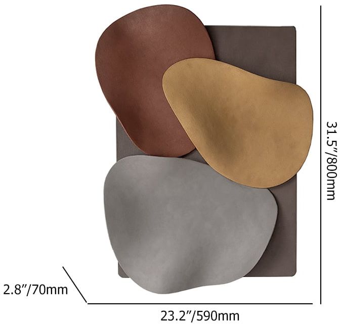 HMR - 31.5" Large 3D Abstract & Geometric Metal Wall Decor Art for Living Room Bedroom