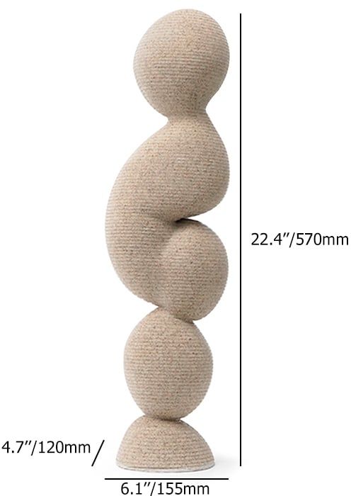 HMR - Modern Resin Abstract Sculpture Art Home Decorative Figurine Desk Decor in Off White