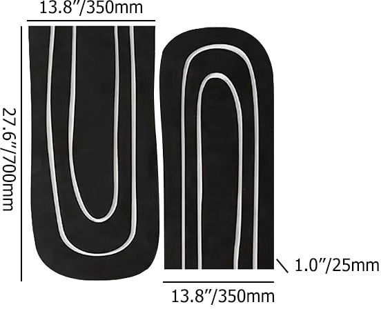 HMR - 2 Pieces Minimalist Abstract Geometric Wall Decor Art Set Living Room in Black & White