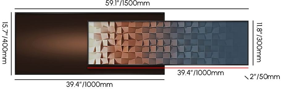 HMR - 59"× 15.7" Modern Adjustable Length Gradient Wall Decor