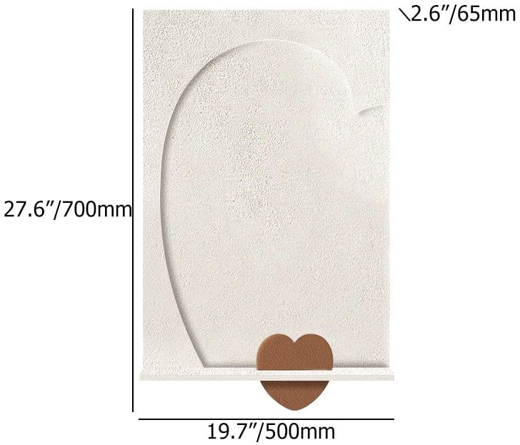 HMR - 3D Abstract 27.6" Japandi Wall Art Sculpture Decor With Shelf & Vase Living Room Bedroom