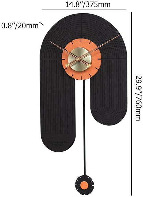 HMR - Modern Large Wall Clock Irregular Metal Oversized Decorative Wall Clocks in Black