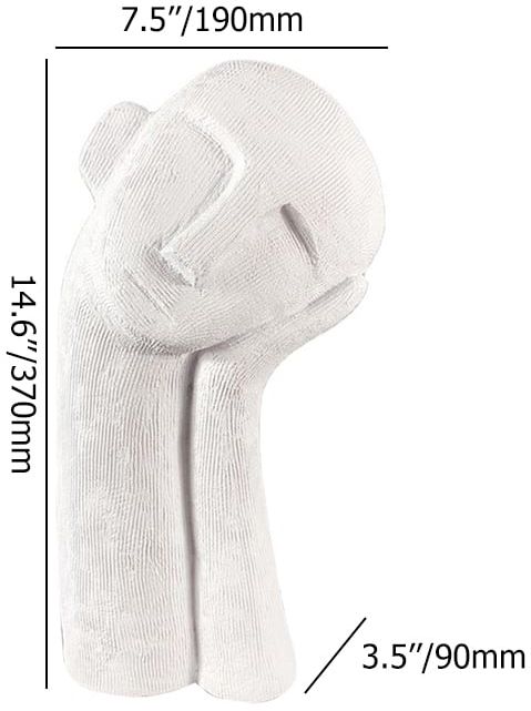 HMR - Modern Abstract White Resin Person Ornament Sculpture Home People Figurine Decor Art