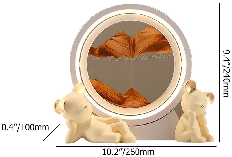 HMR - LED Sand Art Lamp Abstract Sand Timer Rotating Sandscape Decor Ornament Living Room
