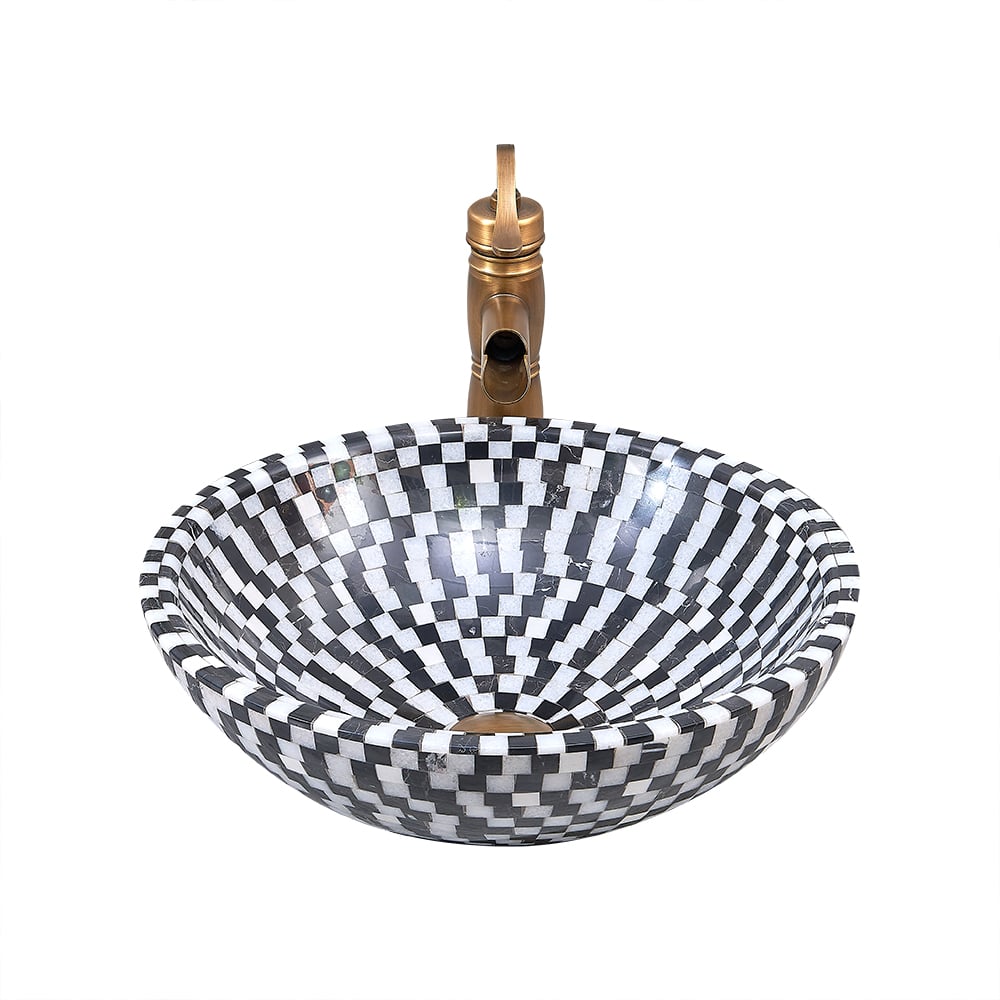 HMR - Bathroom Bowl Shape Mosaic Design in Natural Stone