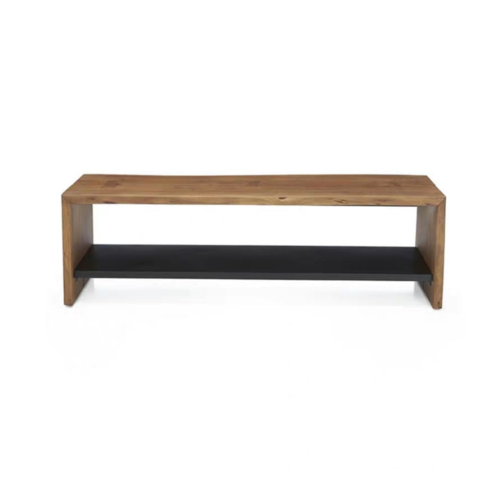 HMR - 39" Rustic Wood Entryway Bench with Shoe Rack