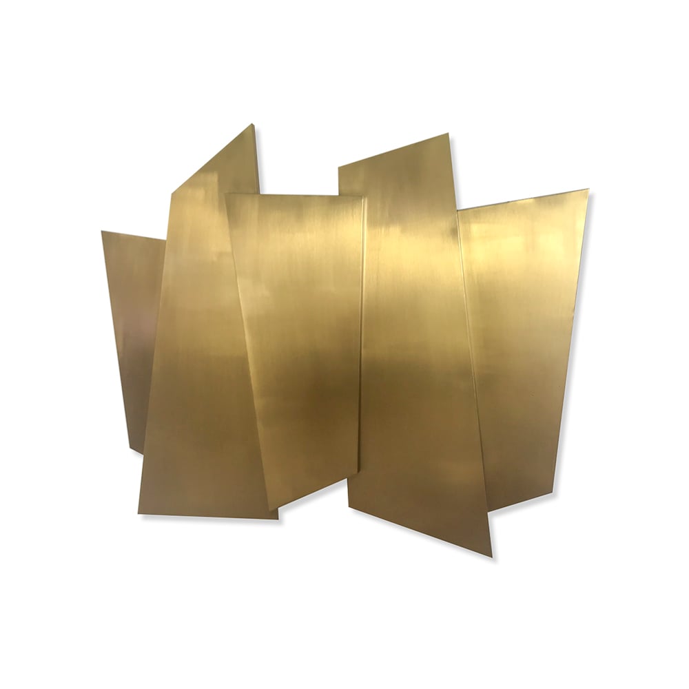 HMR - 35.4" Luxury Irregular Stainless Steel Wall Decor Geometric Art in Gold for Living Room