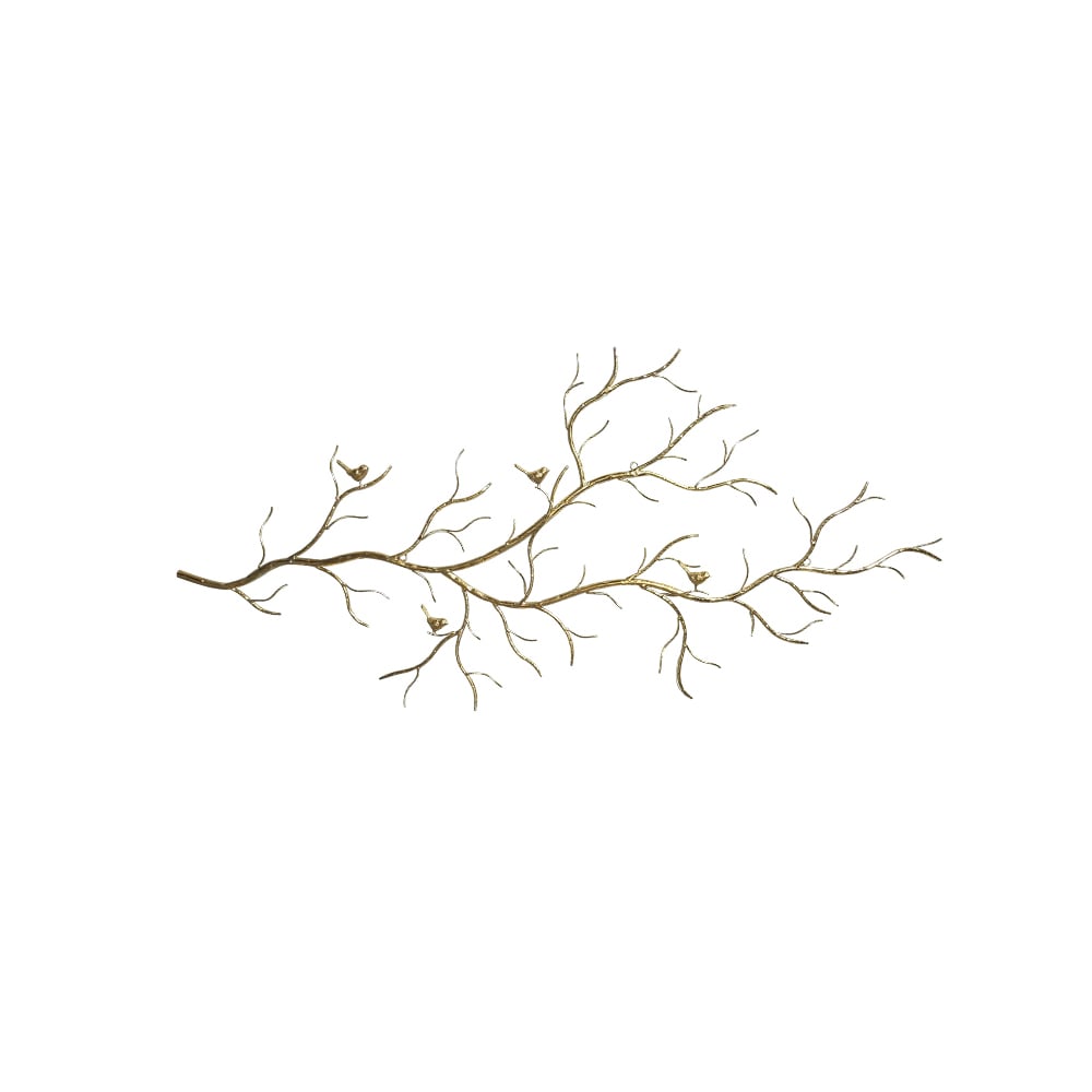 HMR - Luxury Creative Metal Branch & Birds Wall Decor Home Art in Gold in Living Room