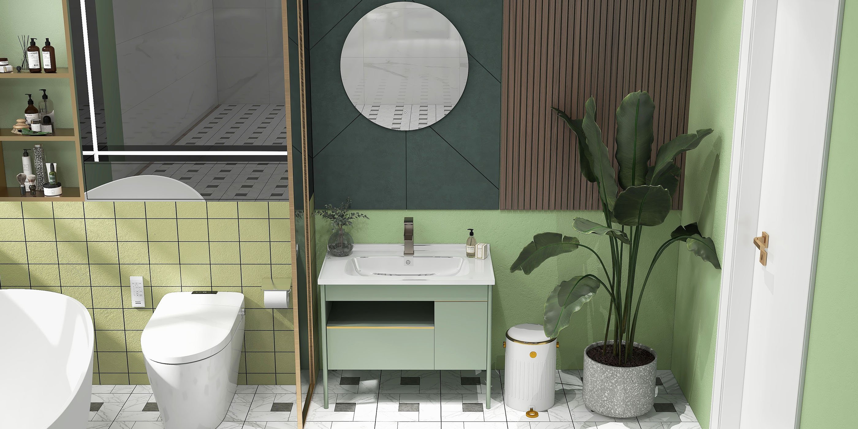 HMR - 24" Frameless Round LED Bathroom Vanity Mirror Acrylic Anti-Fog Wall Mirror