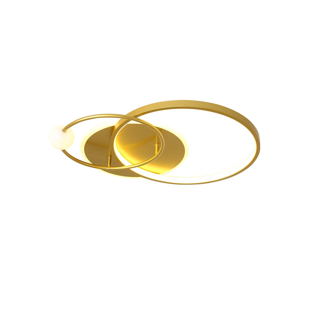 HMR - Gold LED Flush Mount Light Multi-Circle Ceiling Light with Globe