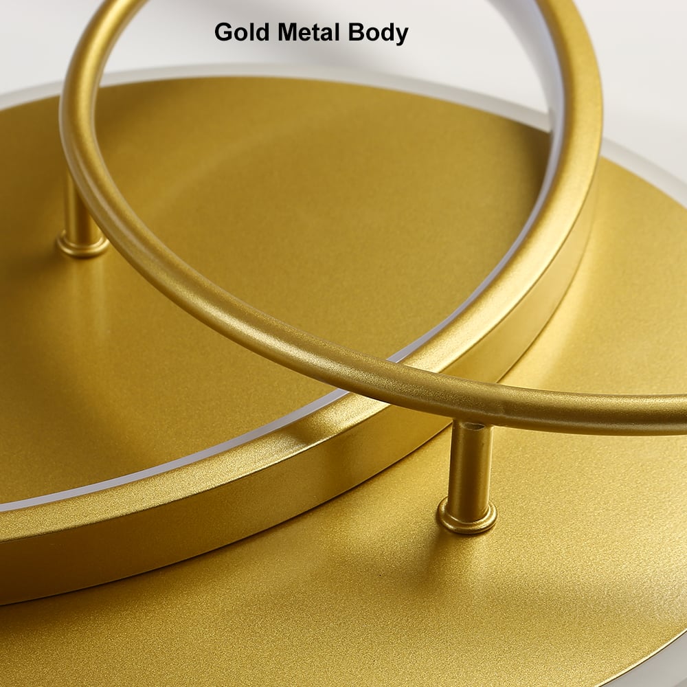 HMR - Gold LED Flush Mount Light Multi-Circle Ceiling Light with Globe