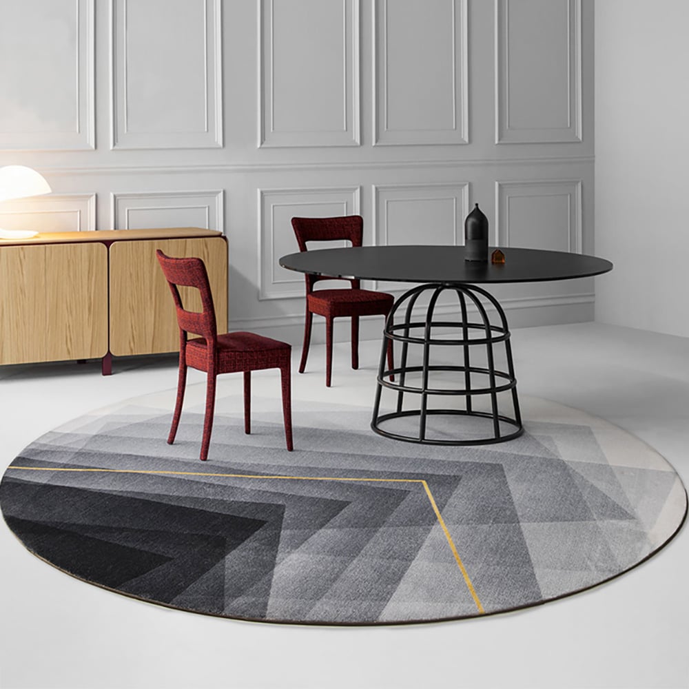HMR - 7' x 7' Modern Abstract Geometric Gradient Multi-Color Area Rug