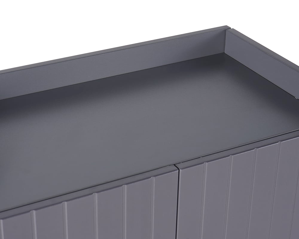 HMR Yellar Nordic Entryway Shoe Cabinet with Doors & Open Shelves - Gray, 23.6" (5 Shelves)