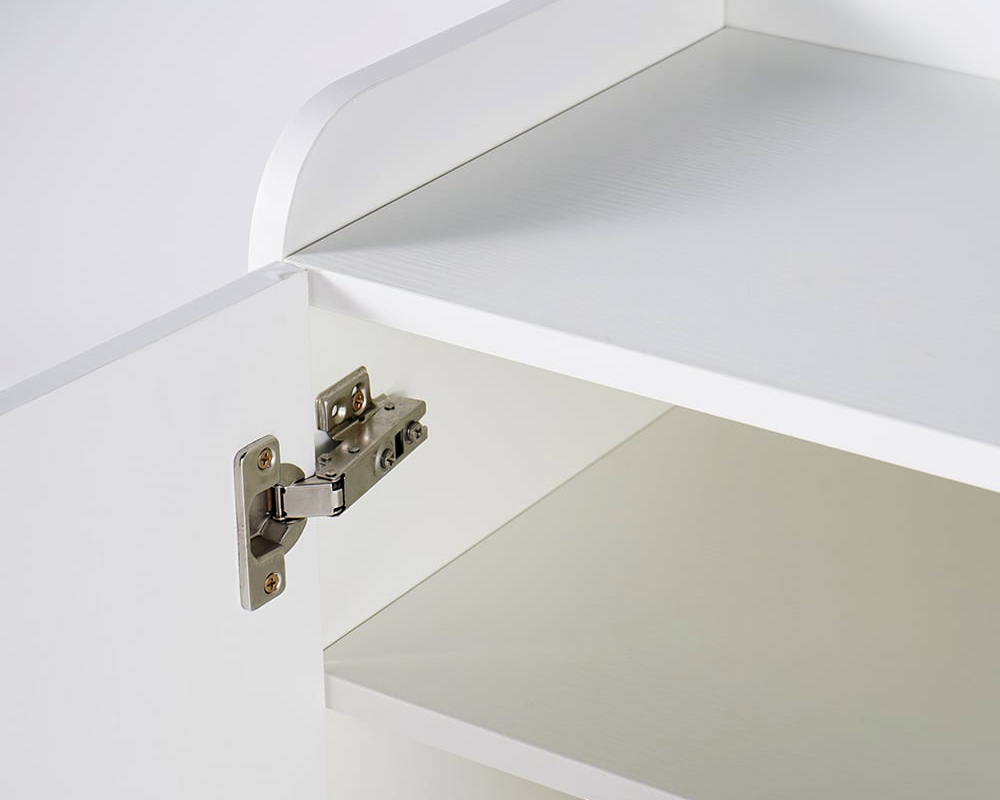 HMR Yellar Nordic Entryway Shoe Cabinet with Doors & Open Shelves - White, 23.6" (5 Shelves)