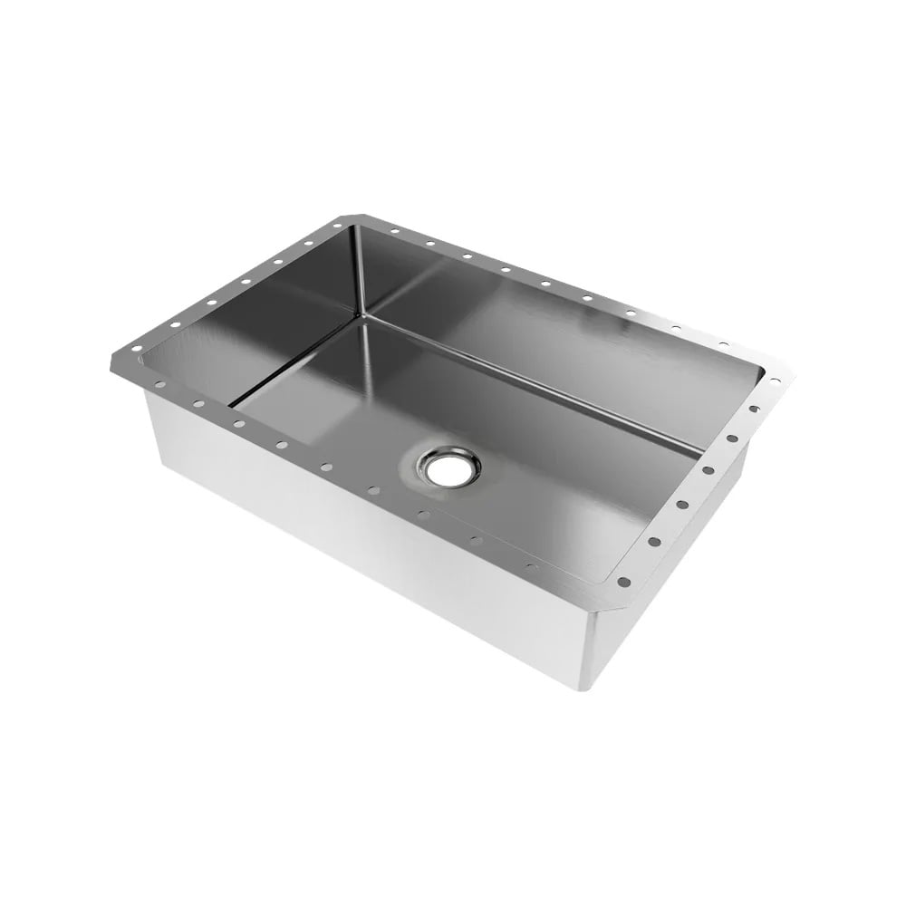 HMR Modern Stainless Steel Rectangular Sink Undermount Bathroom Wash Sink - Brushed Nickel