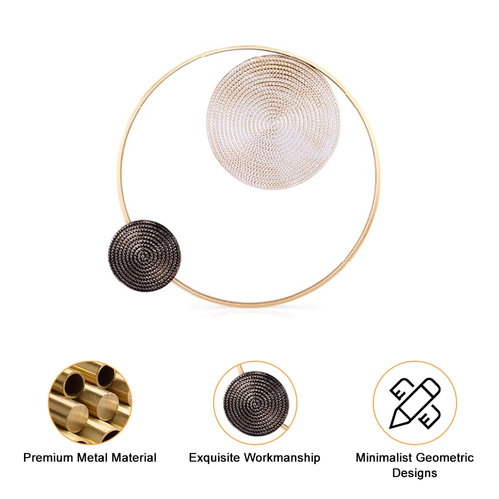 HMR - High-End Modern Vortex Background Metal White & Brown & Gold Wall Decoration Living Room