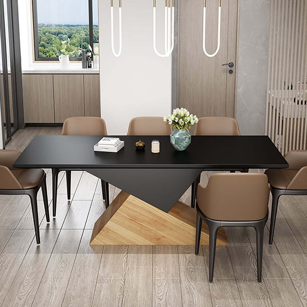 HMR - 78.7" Modern Style Rectangle Wood Dining Table Seats 6-8 People