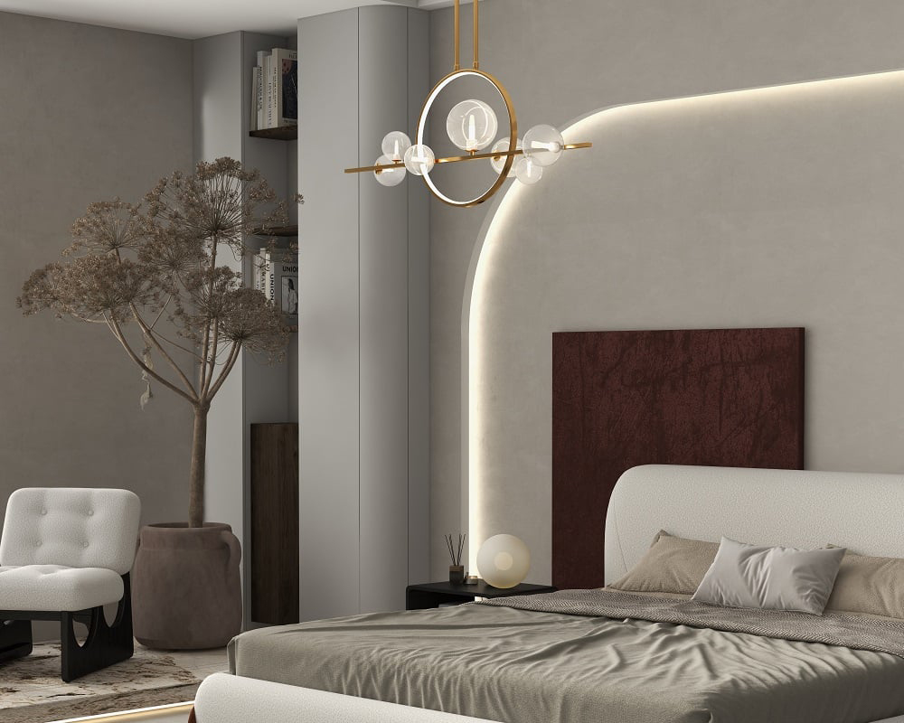 HMR Bubi Modern Linear Kitchen Island Light for Dining Room with Glass Globe Shade - Gold, 7-Light