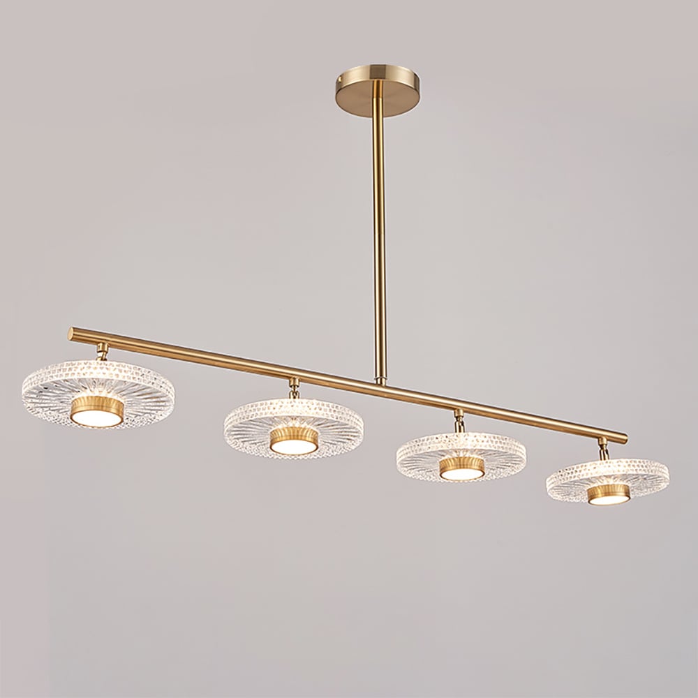 HMR - Micle Modern Gold Linear LED 4-Light Kitchen Island Light for Dining Room