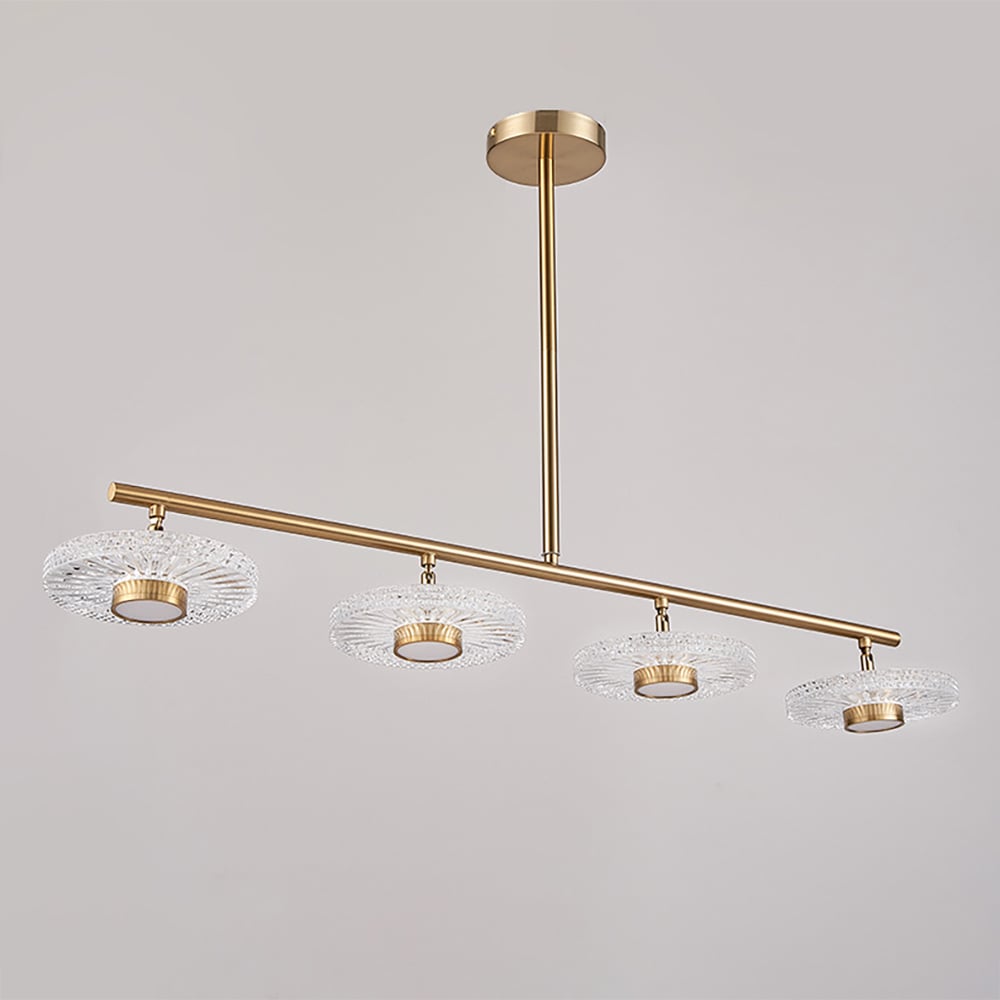 HMR - Micle Modern Gold Linear LED 4-Light Kitchen Island Light for Dining Room