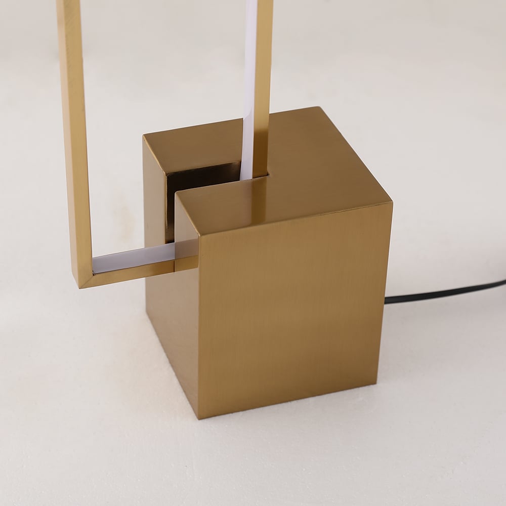 HMR - Modern Geometric Table lamp Gold Desk lamp with Square Base
