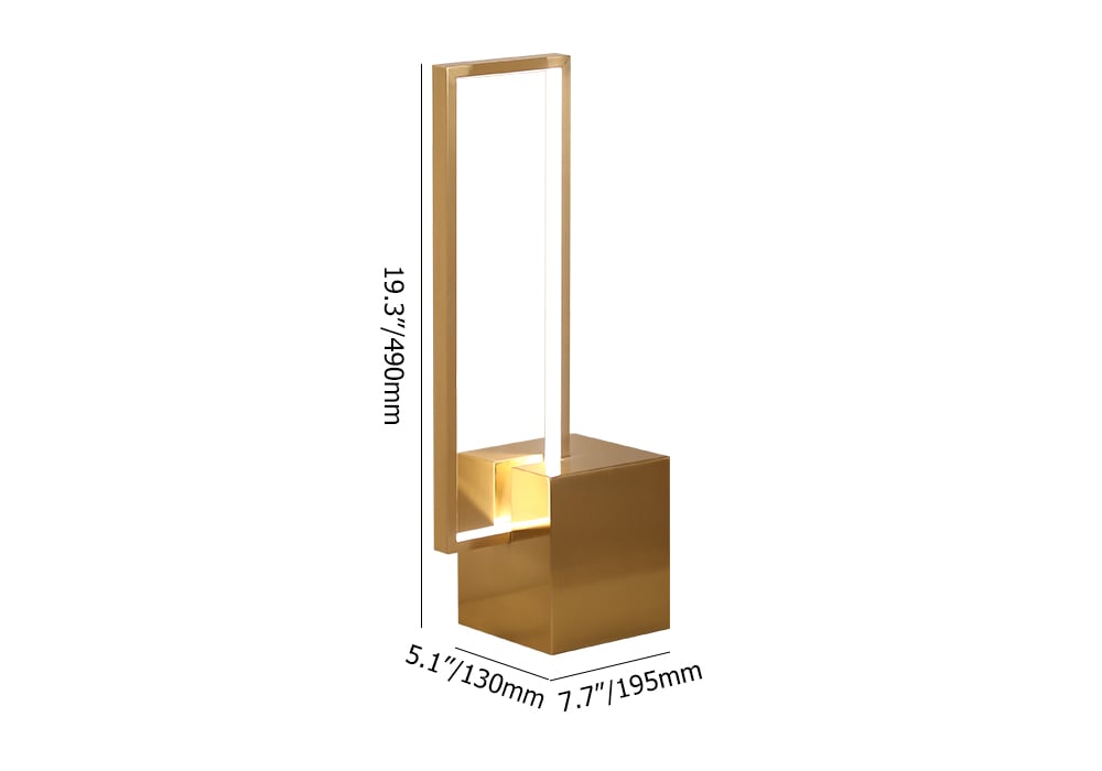 HMR - Modern Geometric Table lamp Gold Desk lamp with Square Base