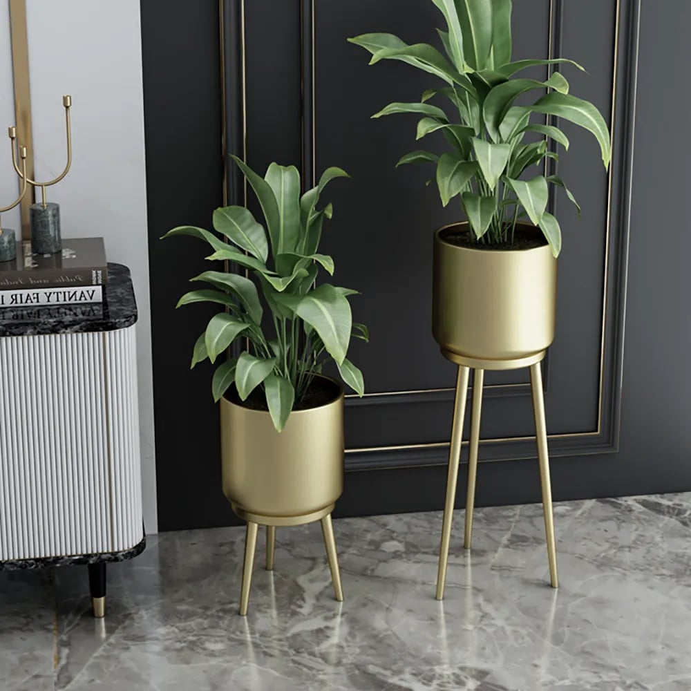 HMR - Nordic Tripod Removable Planter Pot (Set of 2) in Metal