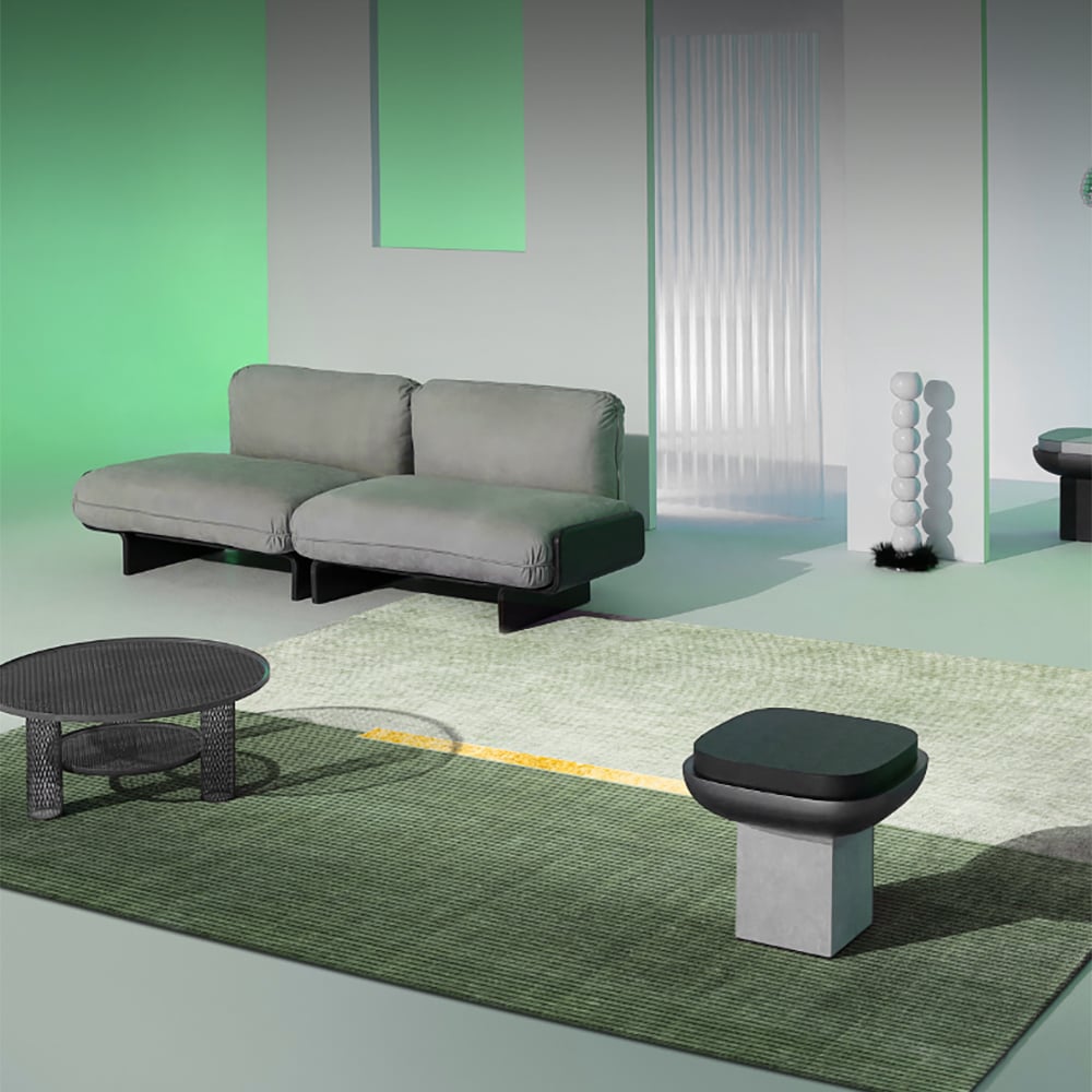 HMR - 6' x 9' Rectangle Living Room Geomatric Contemporary Multipurpose Green Area Rug