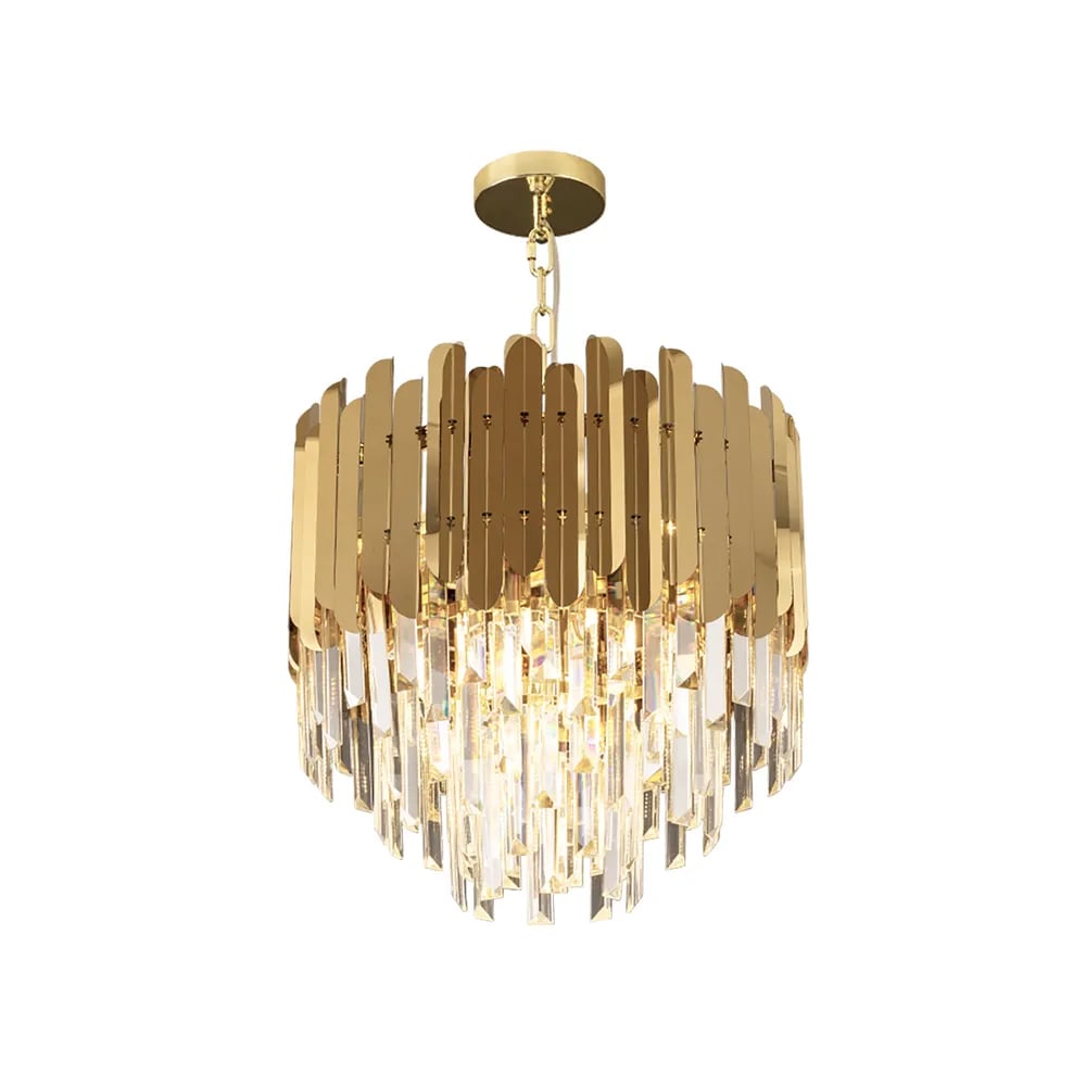 HMR Kitoney Modern Tiered Crystal Chandelier with Adjustable Chain - 3-Light