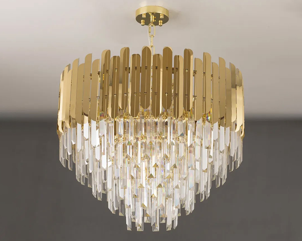 HMR - Kitoney Modern Tiered Crystal Chandelier with Adjustable Chain