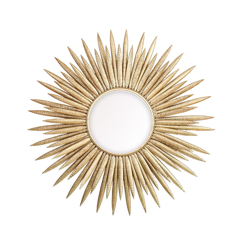 HMR - 33.7" Luxury Creative Gold Sunburst Large Metal Wall Mirror Decor Art for Living Room
