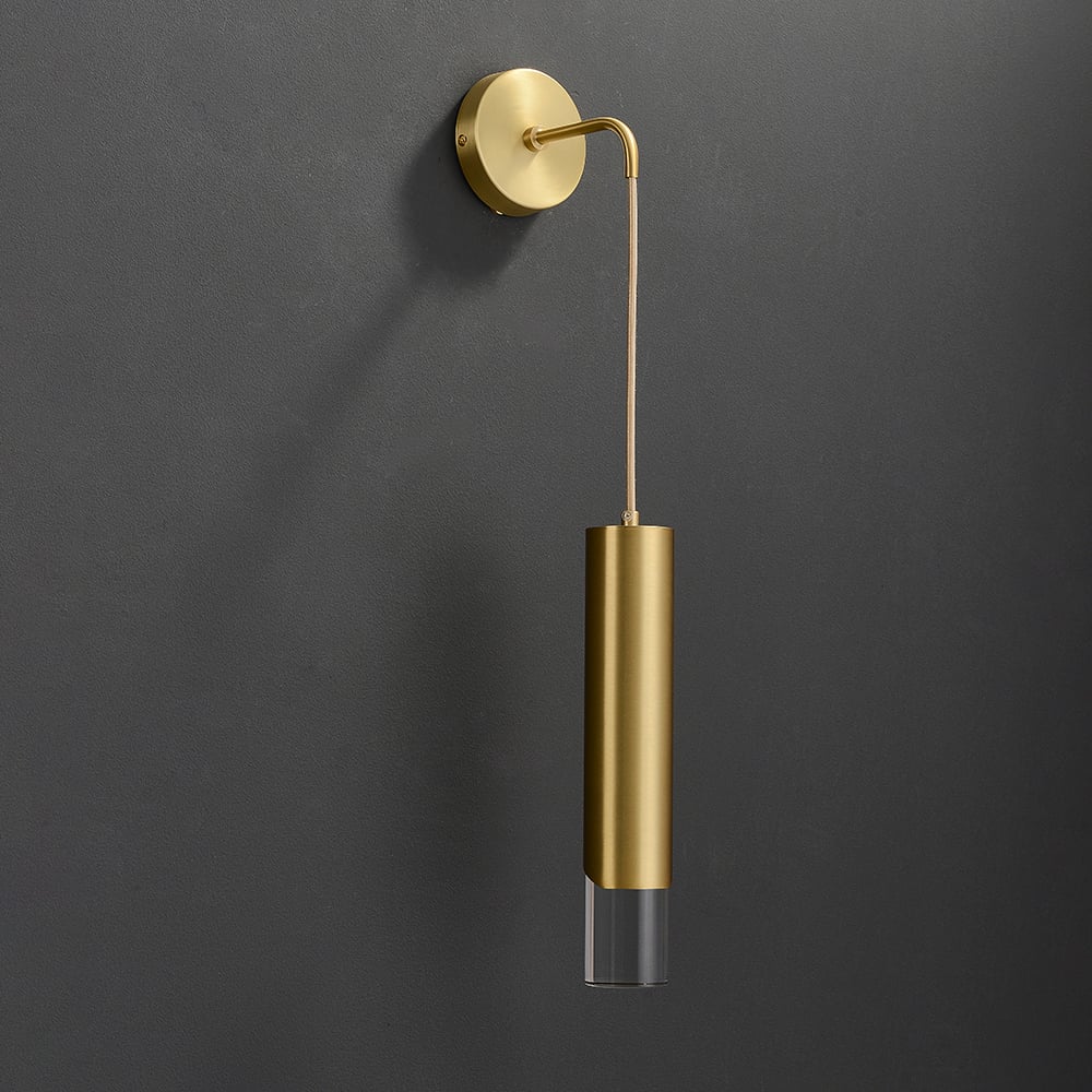 HMR - Modern Armed Wall Sconce 1-Light Brass Wall Light Indoor Wall Lighting