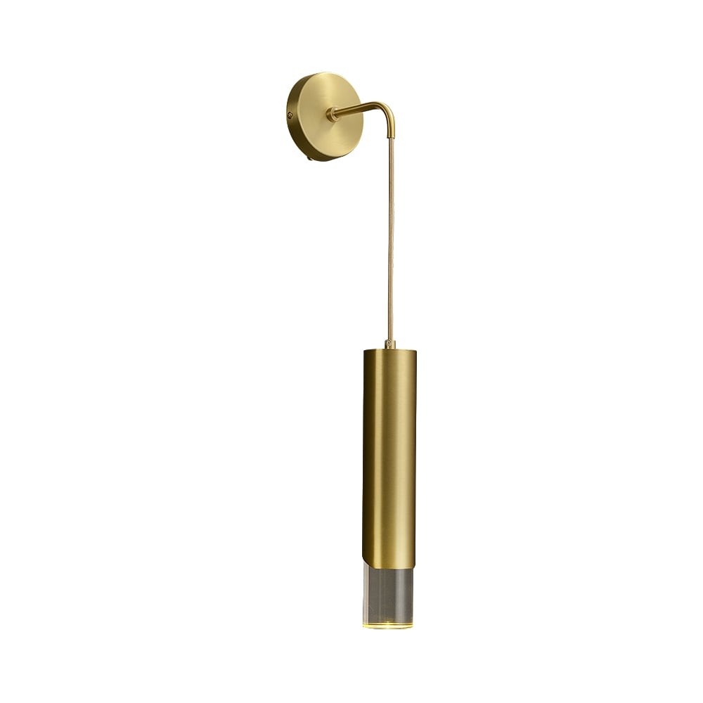 HMR - Modern Armed Wall Sconce 1-Light Brass Wall Light Indoor Wall Lighting
