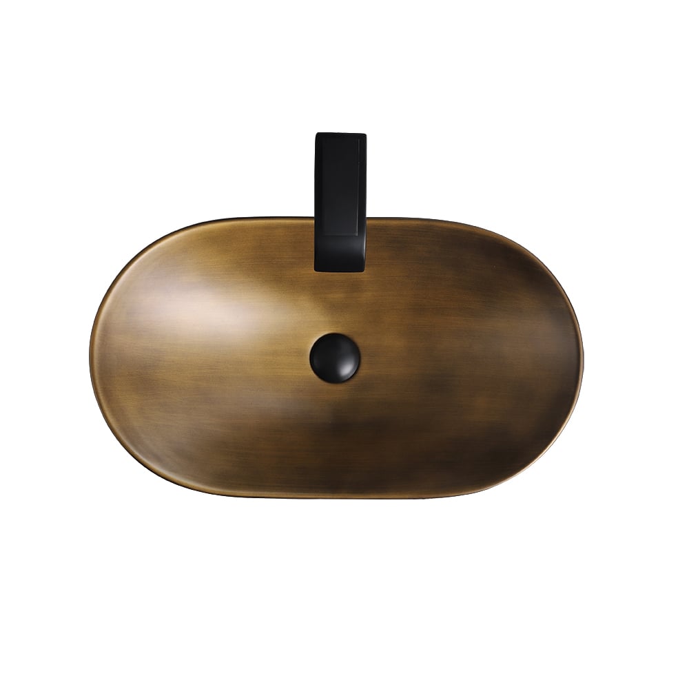 HMR - Gold Ceramic Vessel Bathroom Wash Sink Boat Shaped