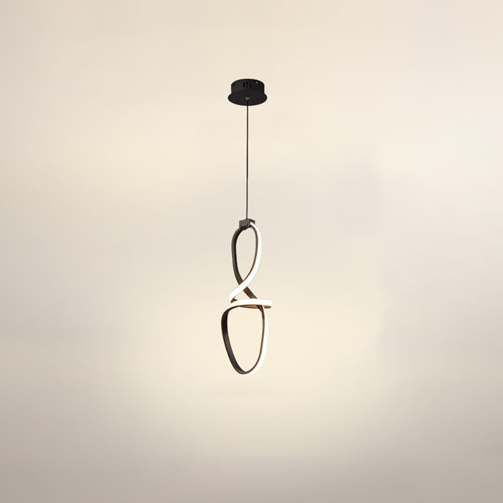 HMR - Minimalist Black Geometric Pendant Light LED Hanging Light Adjustable Height