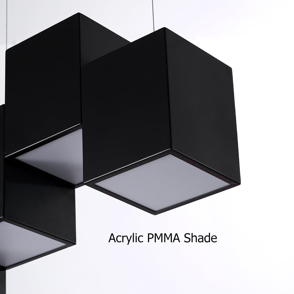 HMR - Modern Linear Kitchen Island Light 6-Light Square Pendant Light