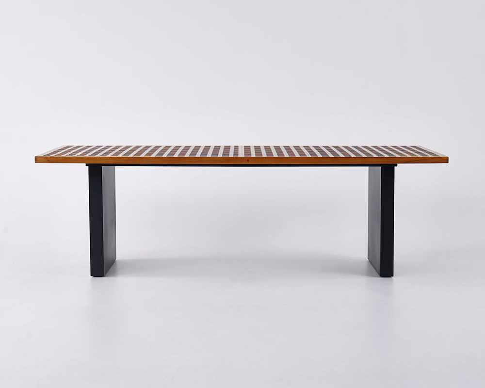 HMR - 94.5" Outdoor Rectangle Hollow Teak Dining Table for 8 Person