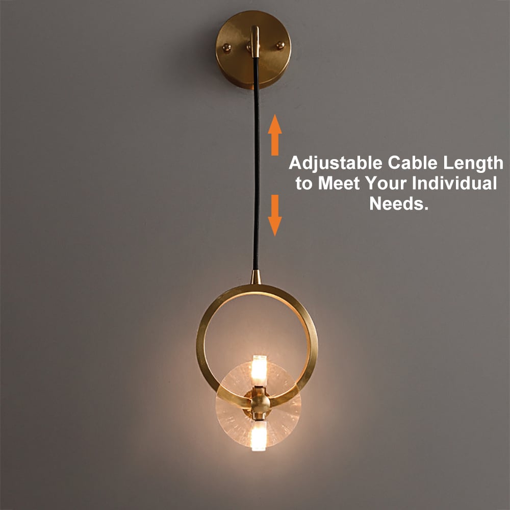 HMR - Unical Modern Decorative LED Crystal Wall Sconce with Adjustable Cable