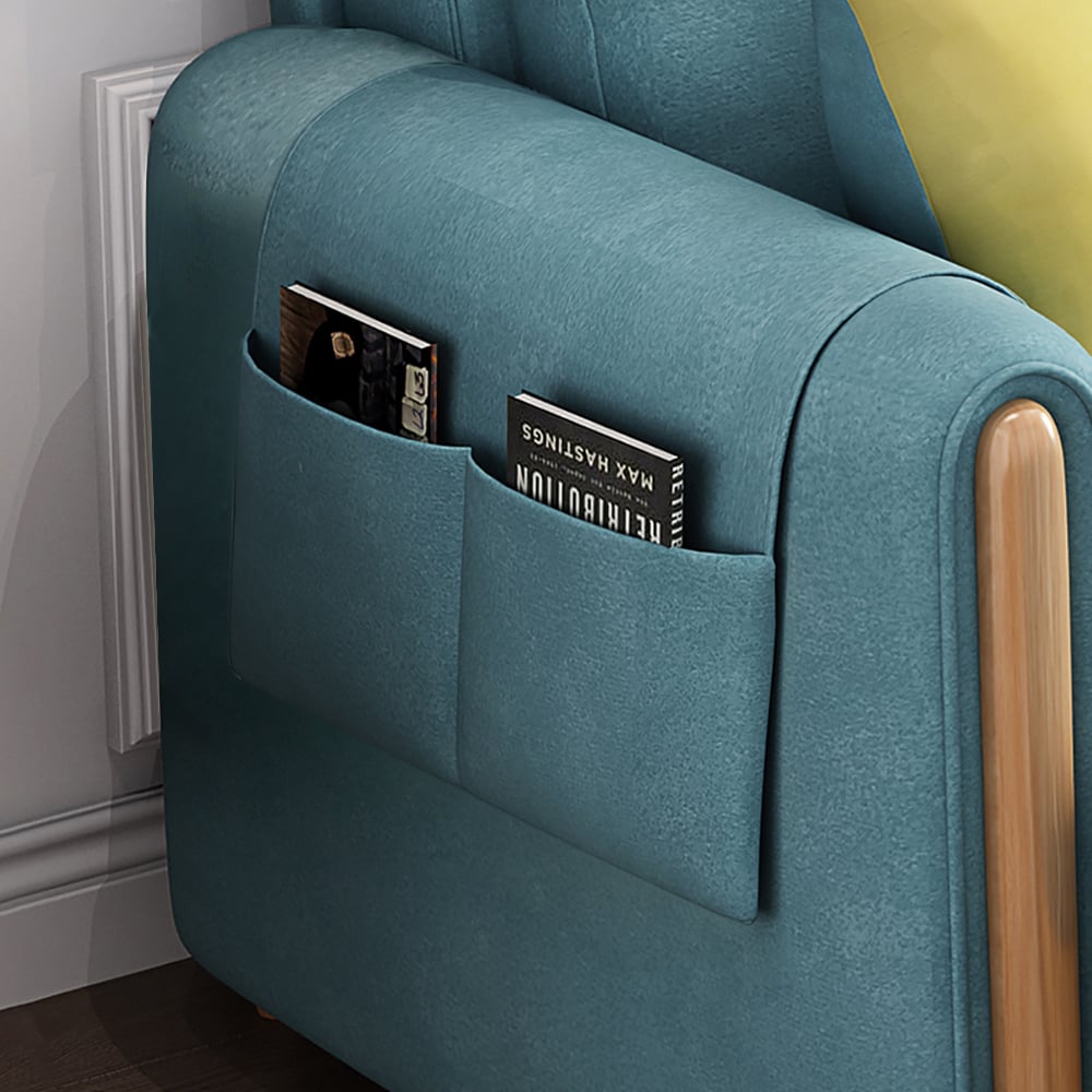 HMR 81" King 3-Seater Leath-aire Sleeper Sofa - Blue
