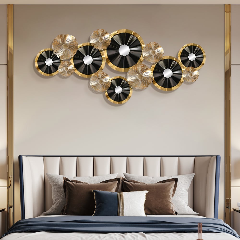 HMR - Creative Luxury Multi-round Metal Wall Decor Home Hanging Art Multi-color Living Room