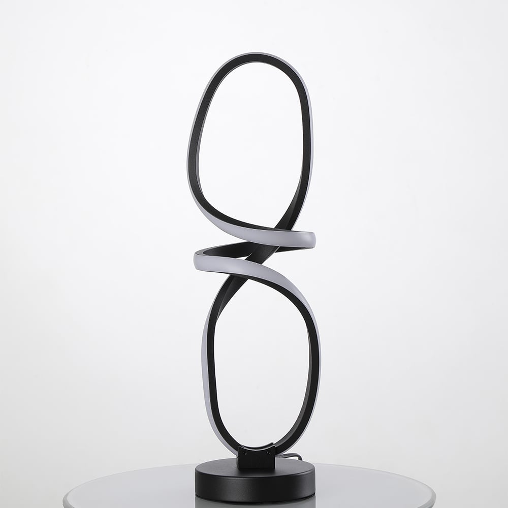 HMR - Minimalist LED Table Lamp in Black Geometric Beside Table Lamp