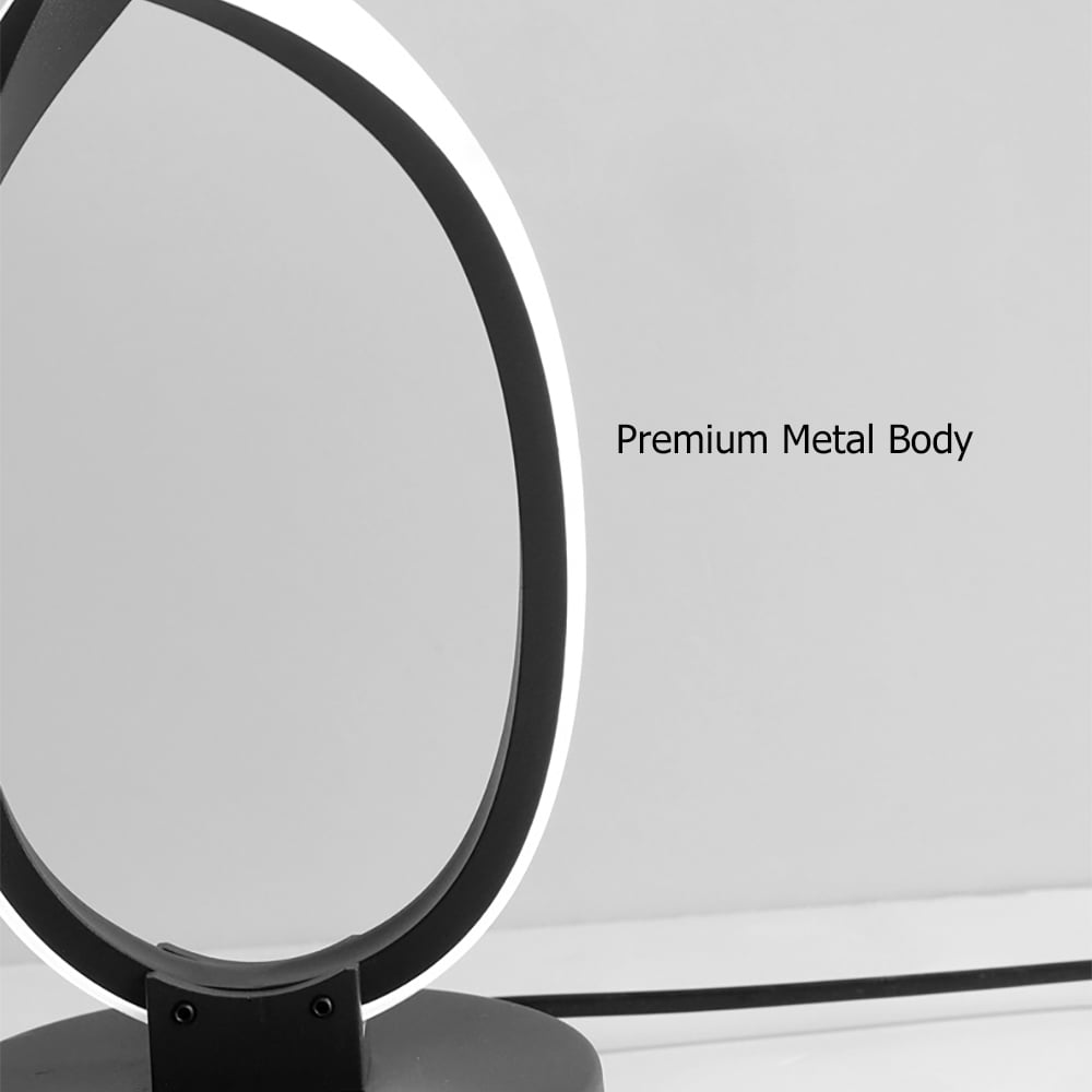 HMR - Minimalist LED Table Lamp in Black Geometric Beside Table Lamp